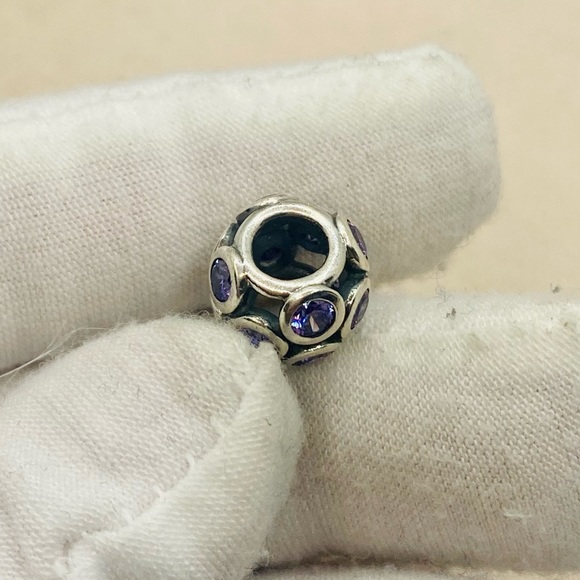 EUC Pandora 791153ACZ Sterling Silver Whimsical Lights Charm w/ Purple Zirconia - Picture 6 of 11